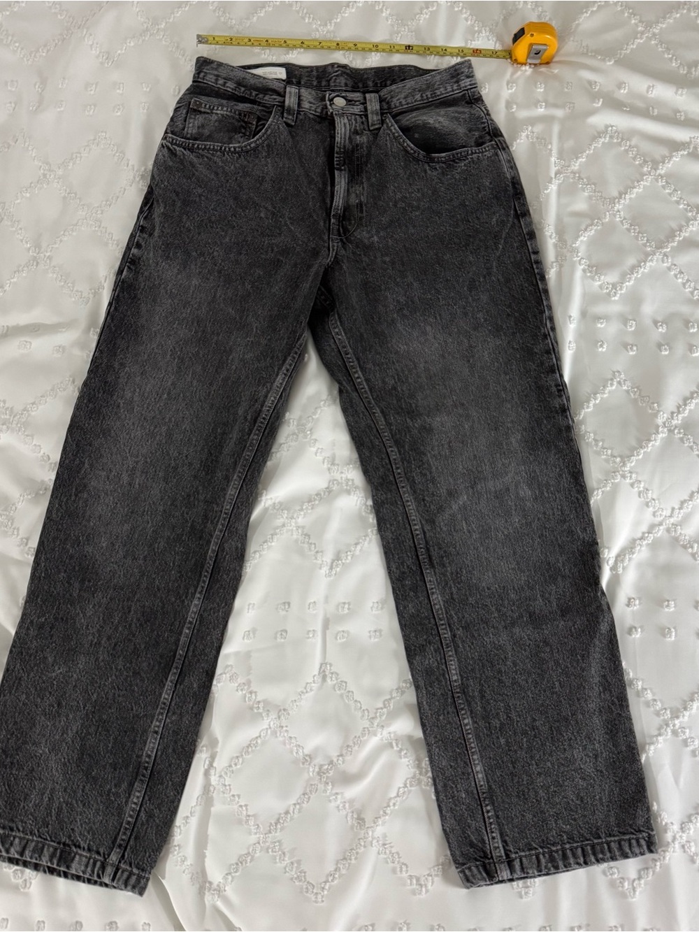 Zara Men's Black Washed Relaxed Jeans